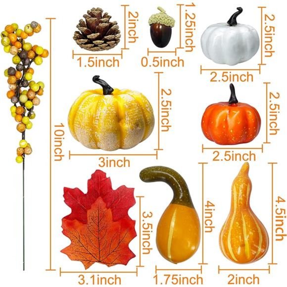 120Pcs Fall Thanksgiving Artificial Pumpkins Home Fall Decorations - Picture 2 of 6